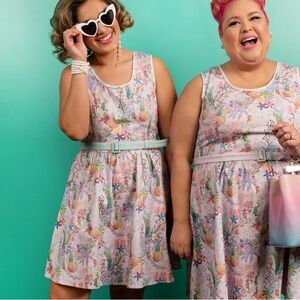 Loungefly stitch shoppe Disney under the sea dress size L with enamel pin VGUC